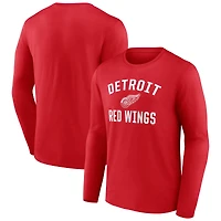 Men's  Red Detroit Wings Victory Arch Long Sleeve T-Shirt