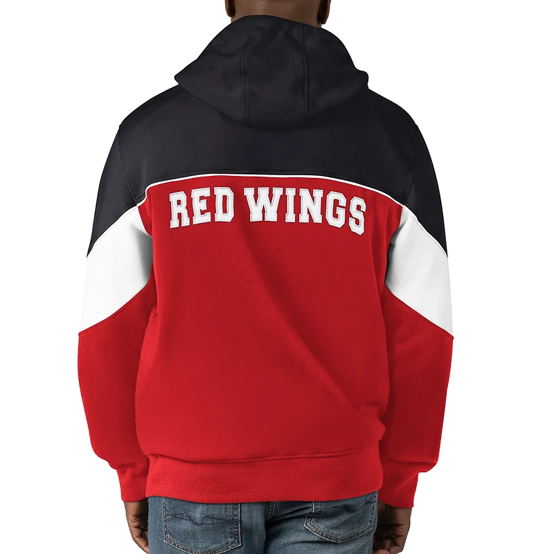Sweat à capuche entièrement zippé Power Forward des Red Wings de Detroit rouge/noir pour hommes