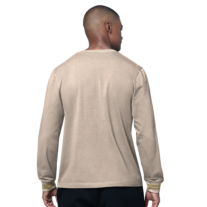 Men's Starter  Tan Detroit Red Wings Field Long Sleeve T-Shirt