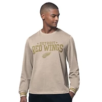 Men's Starter  Tan Detroit Red Wings Field Long Sleeve T-Shirt