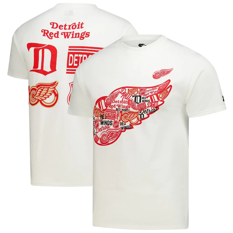 T-shirt homme Starter blanc avec logo collage des Red Wings de Détroit