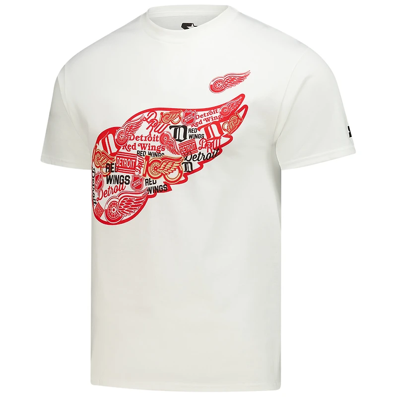 T-shirt homme Starter blanc avec logo collage des Red Wings de Détroit