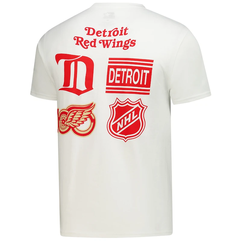 Men's Starter  White Detroit Red Wings Logo Collage T-Shirt