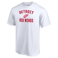 T-shirt blanc pour homme avec arche de la victoire des Red Wings Detroit