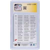 Moritz Seider et Lucas Raymond Detroit Red Wings 2021-22 Upper Deck Series 2 Young Guns Checklist #500 CGC Fanatics Witnessed Authenticated 9 Rookie Card autographiés