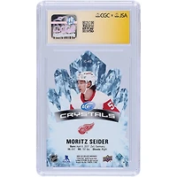Moritz Seider Detroit Red Wings Carte recrue 9/10 authentifiée 2021-22 Upper Deck Ice Crystals #IC-45 dédicacée par les fanatiques de CGC