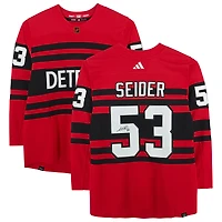 Maillot authentique Adidas rétro inversé autographié par Moritz Seider des Red Wings de Detroit 2022-23