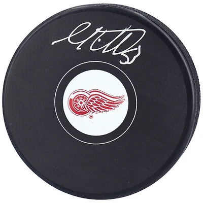 Moritz Seider Detroit Red Wings Autographed Hockey Puck