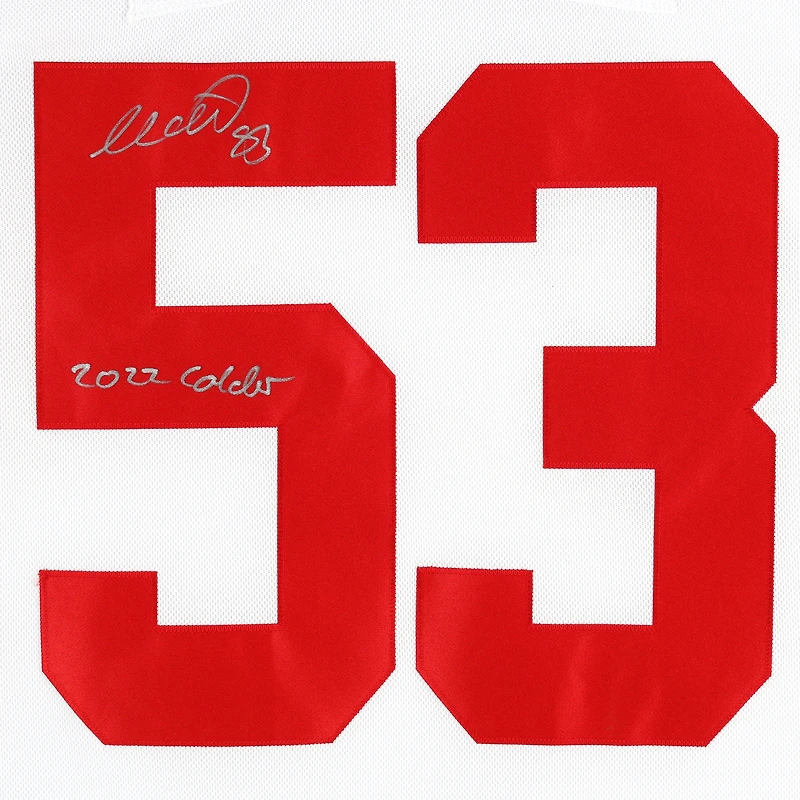 Maillot authentique Adidas blanc autographié V106832 RdWngs Moritz Seider Detroit Red Wings avec inscription « 2022 Calder » Maillot Moritz Seider AUT HK 45618 AUTJERHOC JRSYSE0162