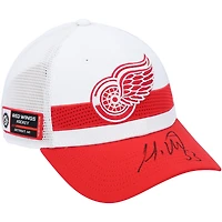 V106832 RdWngs Moritz Seider Detroit Red Wings Casquette de repêchage Fanatics blanche autographiée Moritz Seider AUT CAP 45618 AUTMER CAPSSE0030