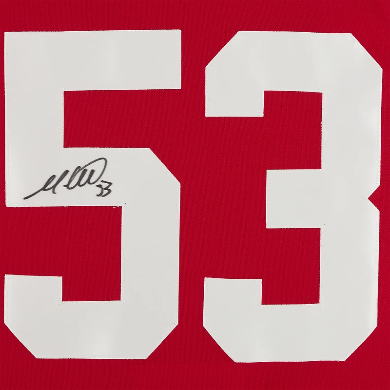 Maillot authentique adidas autographié par Moritz Seider Red Detroit Red Wings