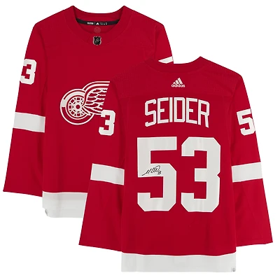 Moritz Seider Red Detroit Red Wings Autographed adidas Authentic Jersey