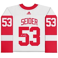 Maillot authentique adidas autographié par Moritz Seider des Red Wings de Detroit blanc