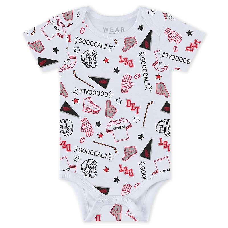 Ensemble 3 pièces pour nouveau-né et bébé par Erin Andrews Detroit Red Wings Turn Me Around, combinaison pantalon