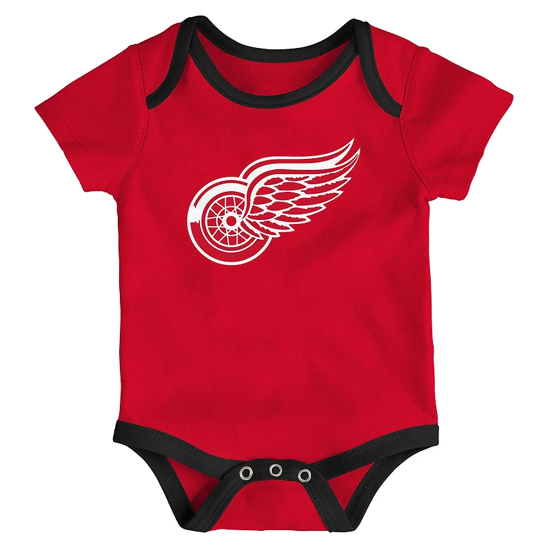 Ensemble de trois bodies pour nouveau-né des Detroit Red Wings Loyal Buddies