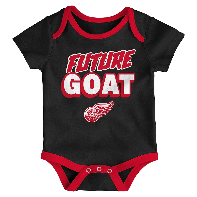 Ensemble de trois bodies pour nouveau-né des Detroit Red Wings Loyal Buddies