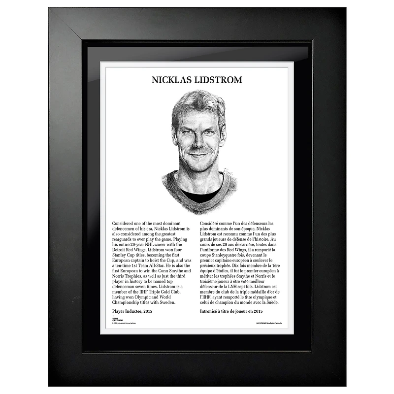 Nicklas Lidstrom Detroit Red Wings - 2015 Legends Line 12'' x 16'' Photo encadrée