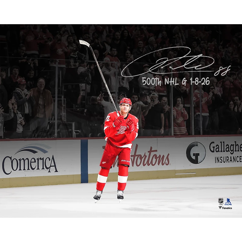 Patrick Kane Detroit Red Wings Autographed 16" x 20" 500th NHL Goal Celebration Photograph with "500th NHL G 1-8-26" Inscription