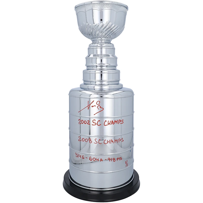 Pavel Datsyuk Detroit Red Wings Autographed 2' Replica Stanley Cup with Multiple Inscriptions - Limited Edition #1/1 - Signed in Red Ink