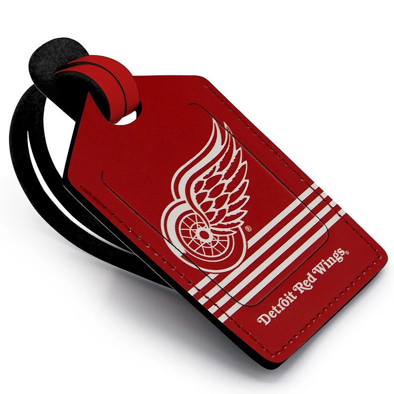 Étiquette de bagage en cuir personnalisée Red Wings Detroit