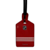 Étiquette de bagage en cuir personnalisée Red Wings Red Detroit