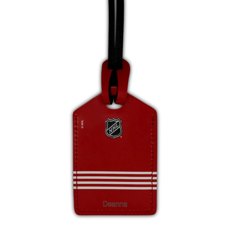 Étiquette de bagage en cuir personnalisée Red Wings Detroit