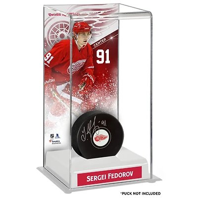 Sergei Fedorov Étui de luxe pour rondelle de hockey de luxe des Red Wings de Detroit