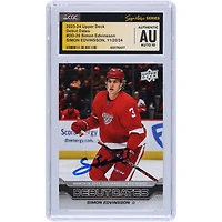 Simon Edvinsson Detroit Red Wings Autographié 2023-24 Upper Deck Série 1 Dates de début #DD-20 CGC Fanatics Witnessed Authenticated Auto 10 Rookie Card