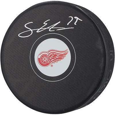 Rondelle de hockey autographiée des Red Wings de Detroit de Simon Edvinsson