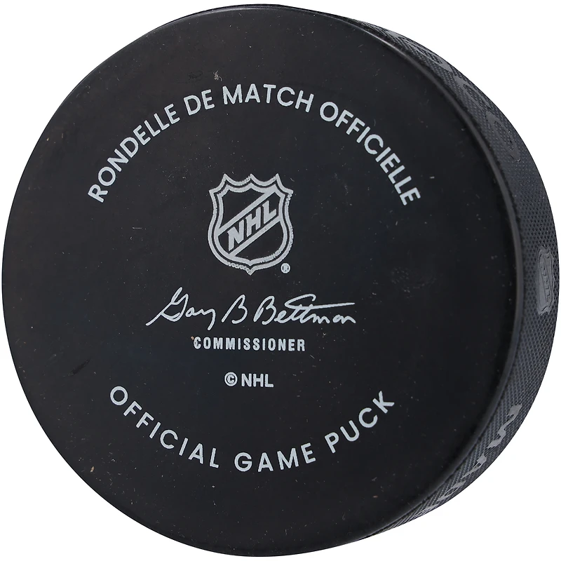 Rondelle de match officielle autographiée par Simon Edvinsson des Red Wings de Detroit