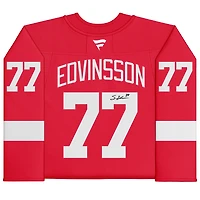 Maillot premium Red Fanatics autographié par Simon Edvinsson des Red Wings de Detroit