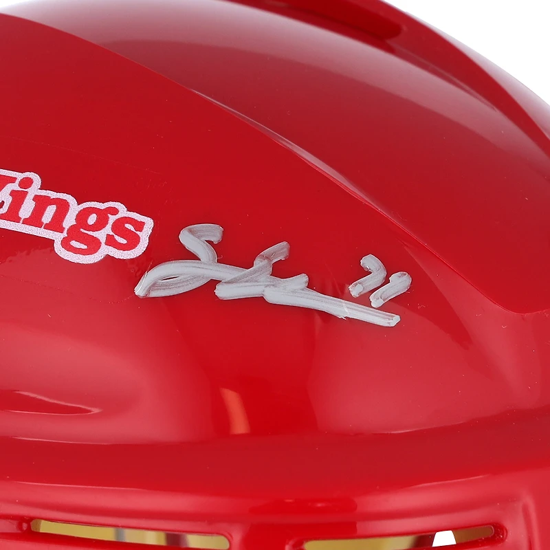 Simon Edvinsson Detroit Red Wings Mini casque rouge autographié