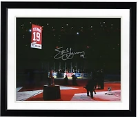 Steve Yzerman Detroit Red Wings Autographed 16" x 20" Jersey Retirement Night Photograph