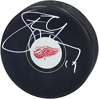 Rondelle de hockey avec logo autographié par Steve Yzerman des Red Wings de Détroit