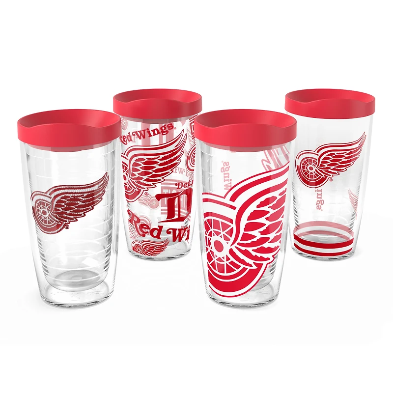 Tervis Red Wings de Détroit, paquet de quatre, 16 oz. Ensemble de gobelets classiques