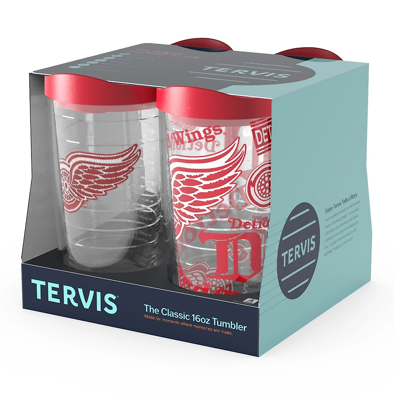 Tervis Red Wings de Détroit, paquet de quatre, 16 oz. Ensemble de gobelets classiques