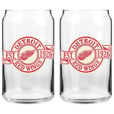 Le Sports Vault Detroit Red Wings 16 oz. Ensemble de deux verres à canettes