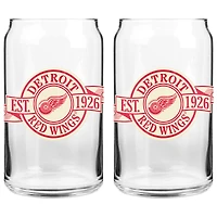 Le Sports Vault Detroit Red Wings 16 oz. Ensemble de deux verres à canettes