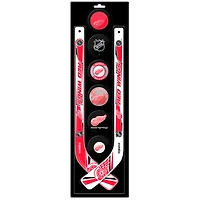 The Sports Vault Ensemble de huit mini bâtons de hockey et rondelles en mousse des Red Wings de Detroit