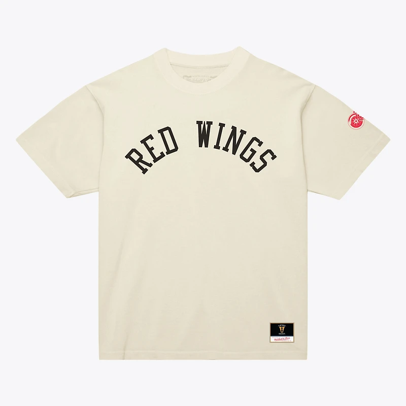 Unisex Mitchell & Ness Cream Detroit Red Wings Arched Team T-Shirt
