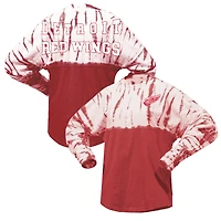 T-shirt à manches longues unisexe Spirit Jersey Red Detroit Wings Crystal Half Dye