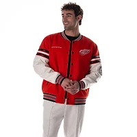 Unisex The Wild Collective  Red Detroit Wings Drop Shoulder Full-Snap Varsity Jacket
