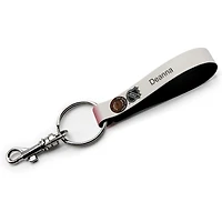 Porte-clés à boucle en cuir personnalisé Red Wings de Detroit blancs