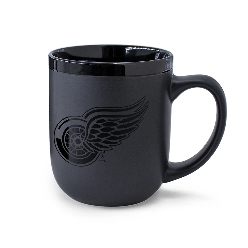 Mug en céramique noire ton sur ton WinCraft Detroit Red Wings de 500 ml