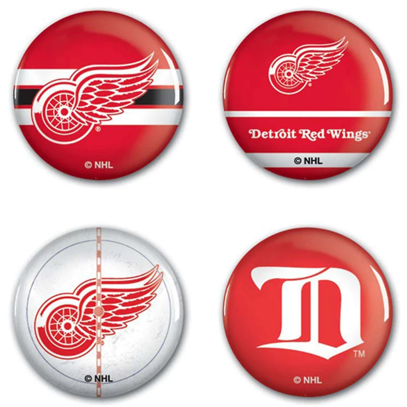 Ensemble de 4 boutons WinCraft Detroit Red Wings