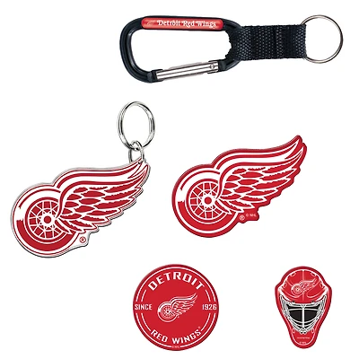 Lot de 5 porte-clés et aimants pour réfrigérateur WinCraft Detroit Red Wings