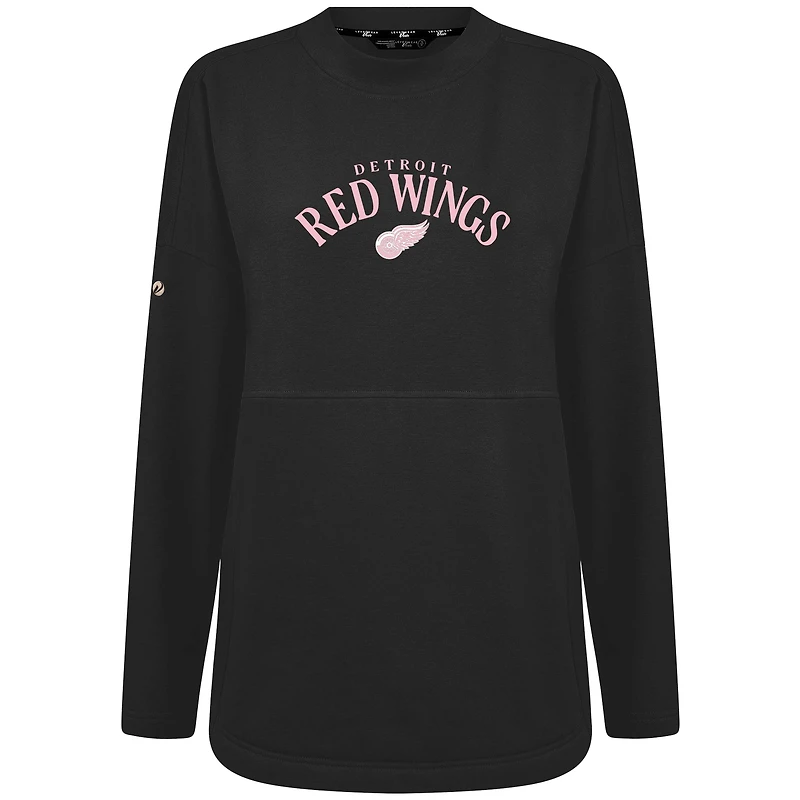 Women's Levelwear  Black Detroit Red Wings Mother's Day Beaudry Arched Pullover Sweatshirt