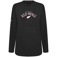 Women's Levelwear  Black Detroit Red Wings Mother's Day Beaudry Arched Pullover Sweatshirt