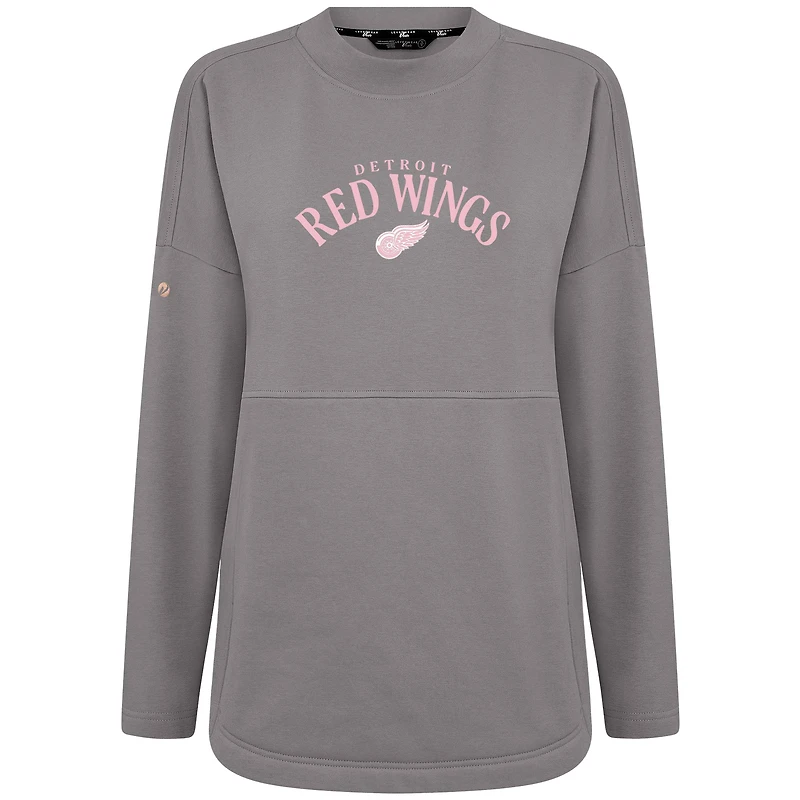 Sweat-shirt à col roulé Beaudry pour la fête des mères Red Wings de Detroit femme, gris Levelwear