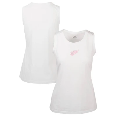 Women's Levelwear  White Detroit Red Wings Mother's Day Macy Core Logo Tank Top